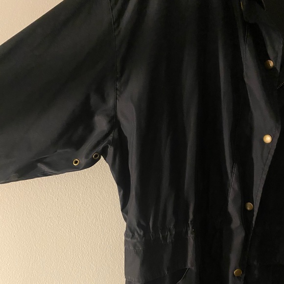 Nordstrom Black Rain Coat W/ packable hood - Picture 2 of 5